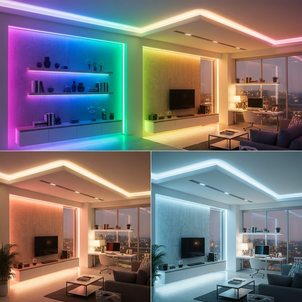 LED RGBW, RGBWW, RGBIC y RGB-CCT: Guía Definitiva 2025 para Elegir la Tira LED Perfecta