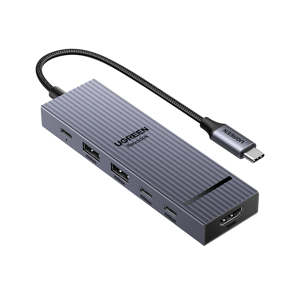 UGREEN Revodok Pro 106 con dos puertos USB-A y dos USB-C de datos, alimentación USB-C y HDMI