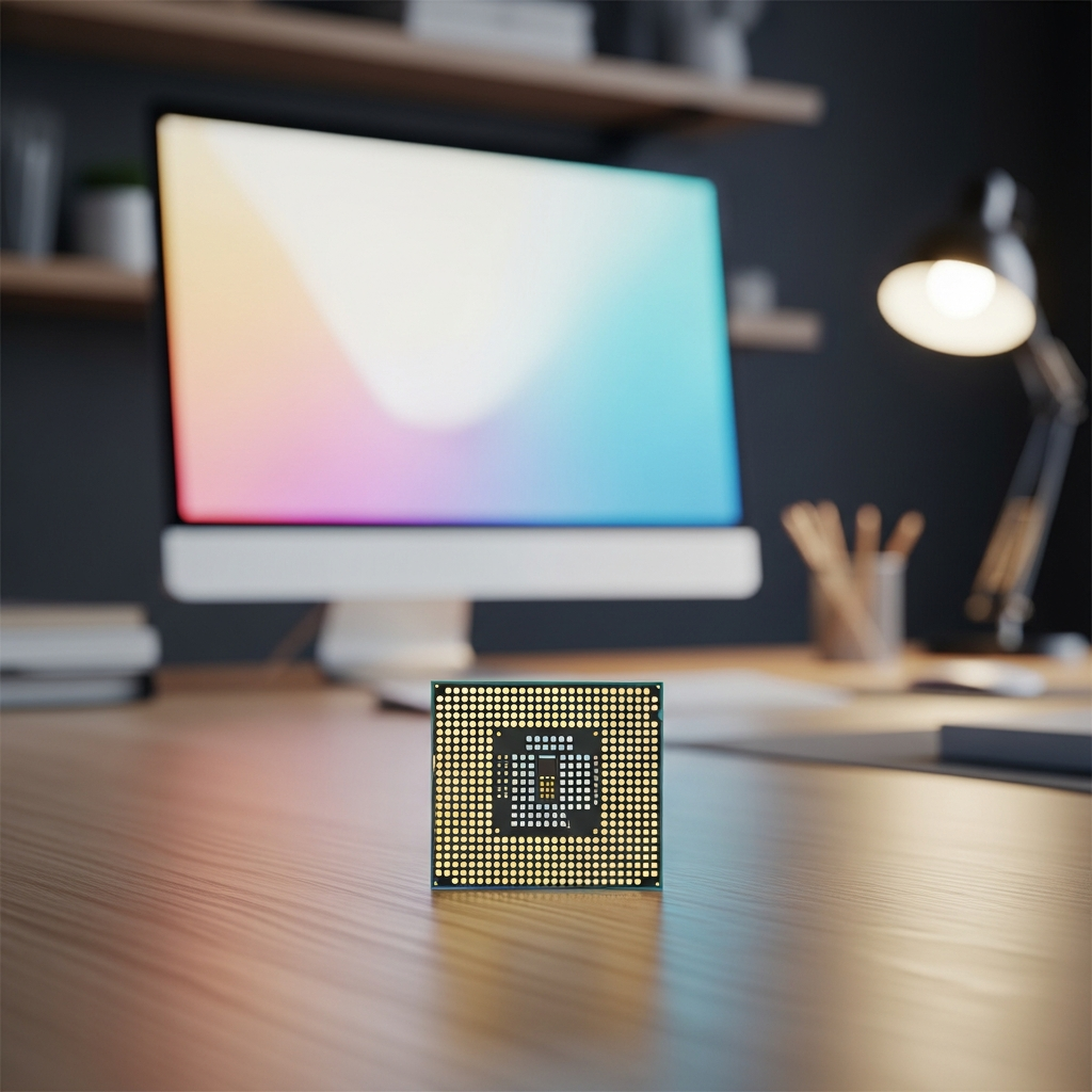 Chip de CPU con el logo de Fedora y un escudo brillante que ilustra la protección de seguridad Shadow Stack